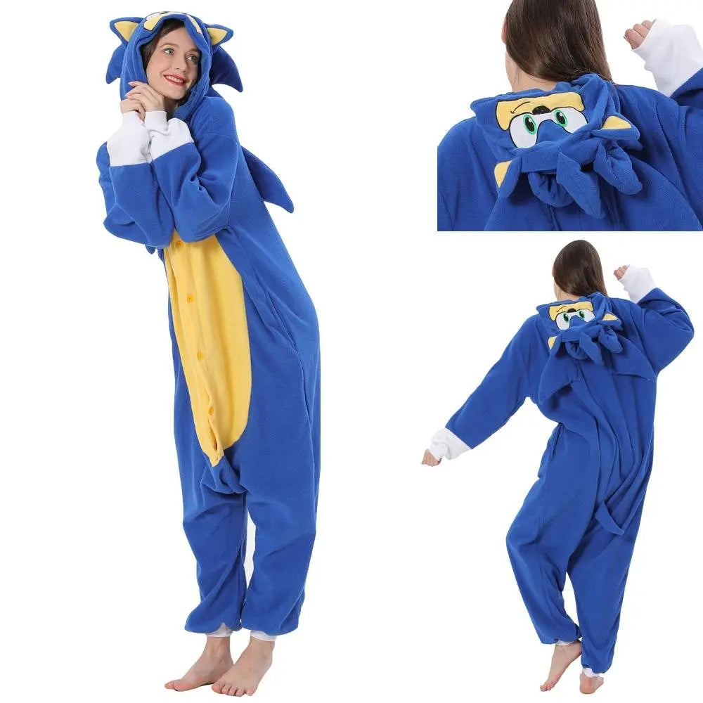 Sonic The Hedgehog Kigurumi Onesies Anime Pajamas Pyjamas Halloween Costume - Pajamasbuy