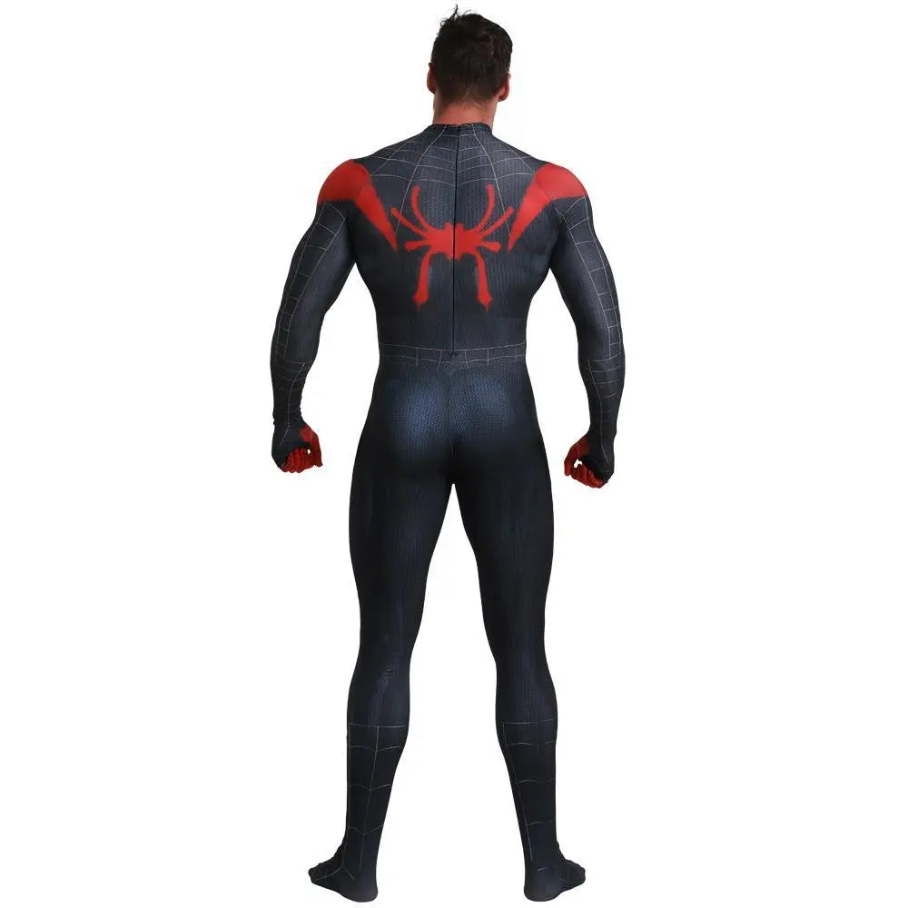 Spider - Man Into the Spider - Verse Miles Morales Costume Adults Cosplay Party Jumpsuit Halloween - Pajamasbuy