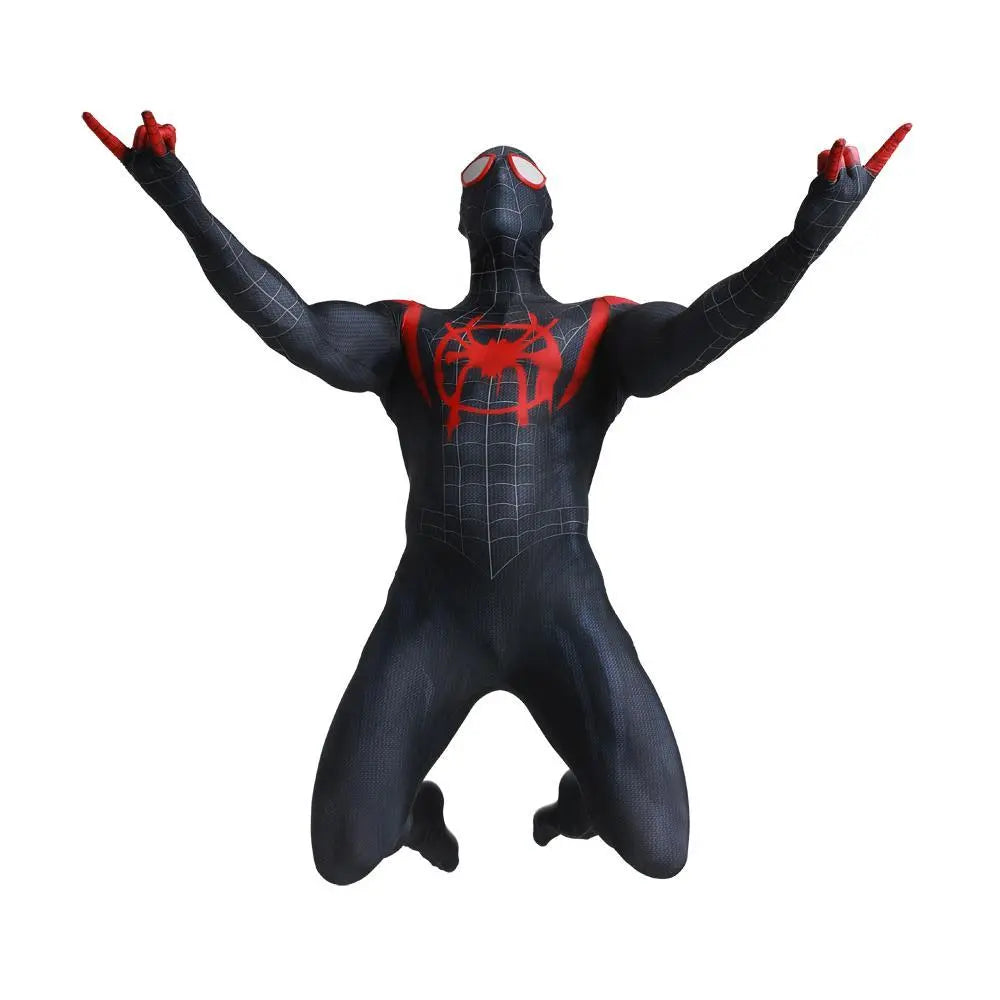 Spider - Man Into the Spider - Verse Miles Morales Costume Adults Cosplay Party Jumpsuit Halloween - Pajamasbuy