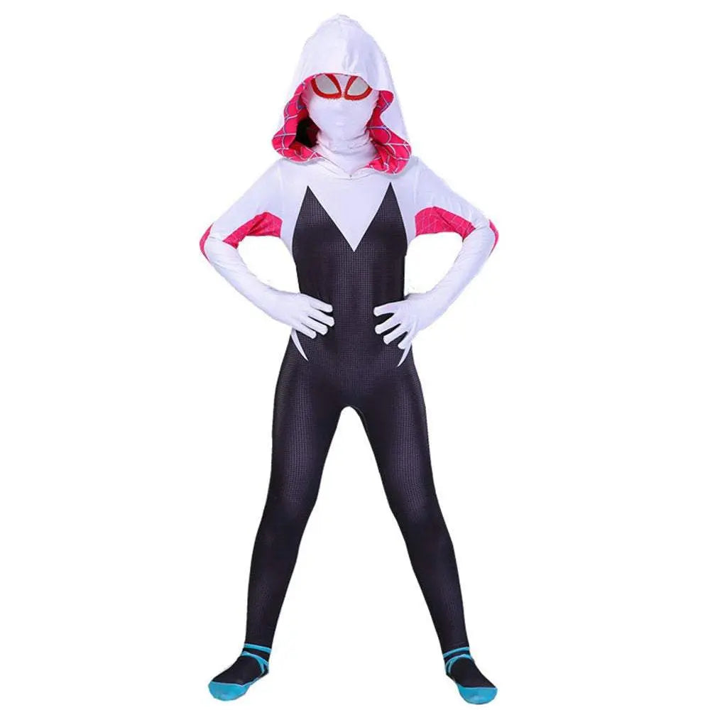 Spider - Man Women Gwen Stacy Cosplay Costume Zentai Jumpsuit Adult Kids - Pajamasbuy