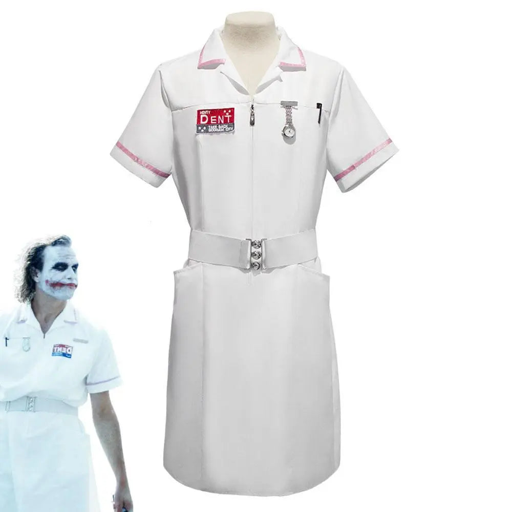 The Dark Knight Joker Cosplay Costume Nurse Uniform Set Adult Halloween Dress Set - Pajamasbuy