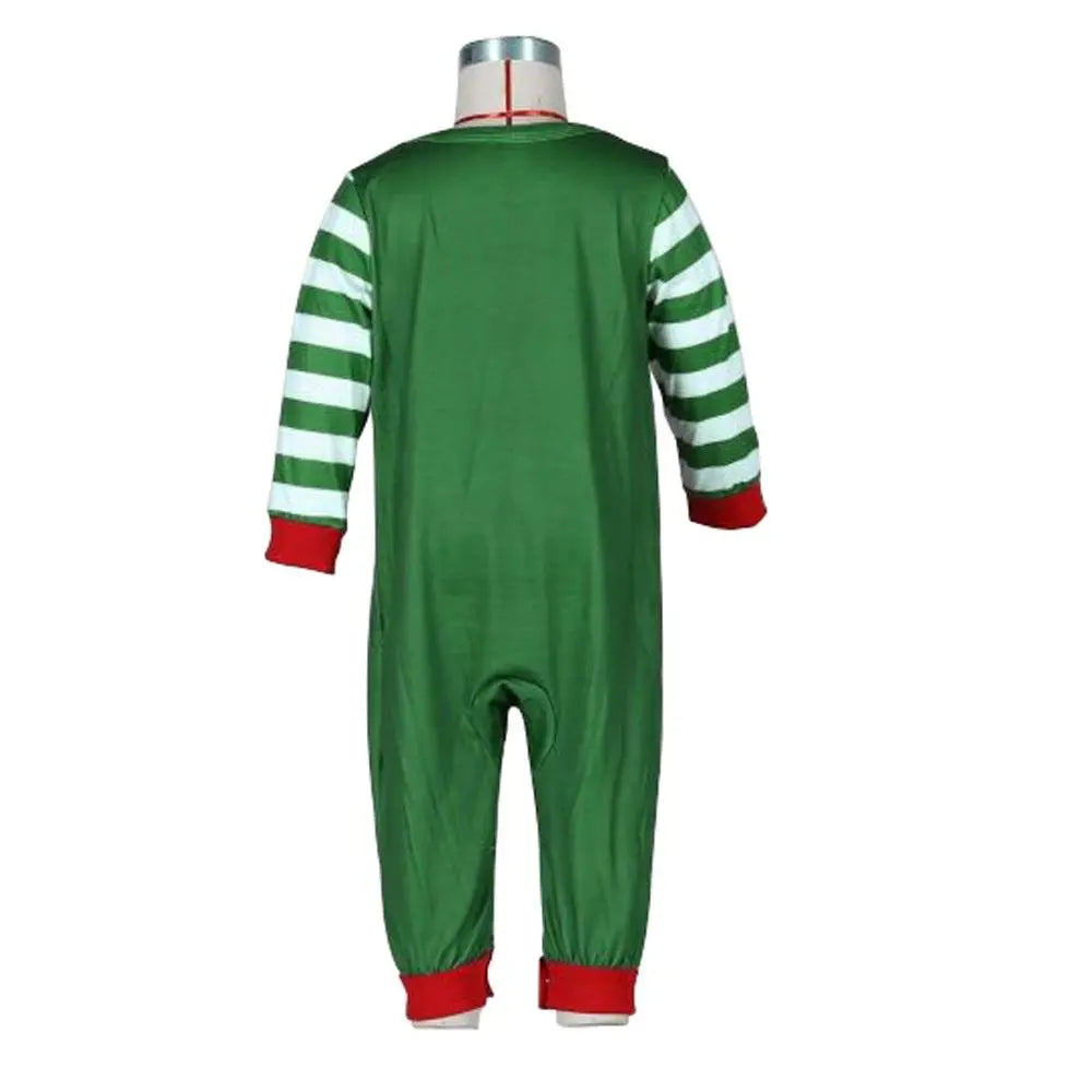 The Grinch Santa Hat Green Stripes Print Christmas Family Matching Pajamas Set - Pajamasbuy