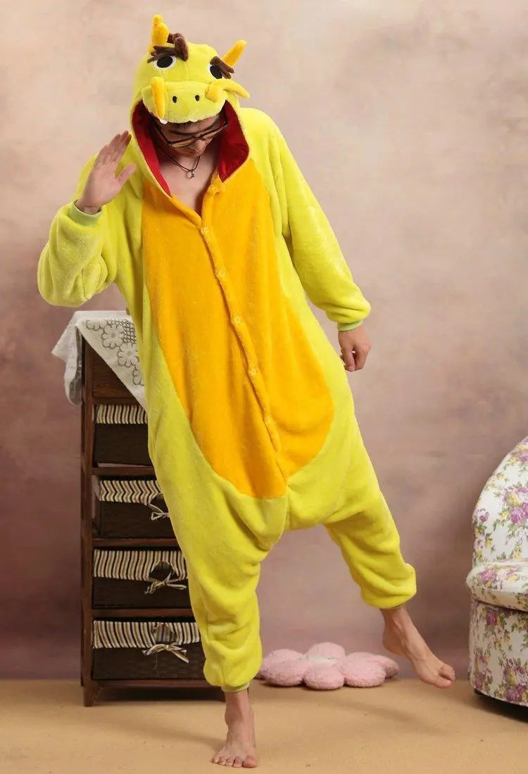 Unisex Adult Chinese Dragon Onesies kigurumi Costume Pajamas - Pajamasbuy