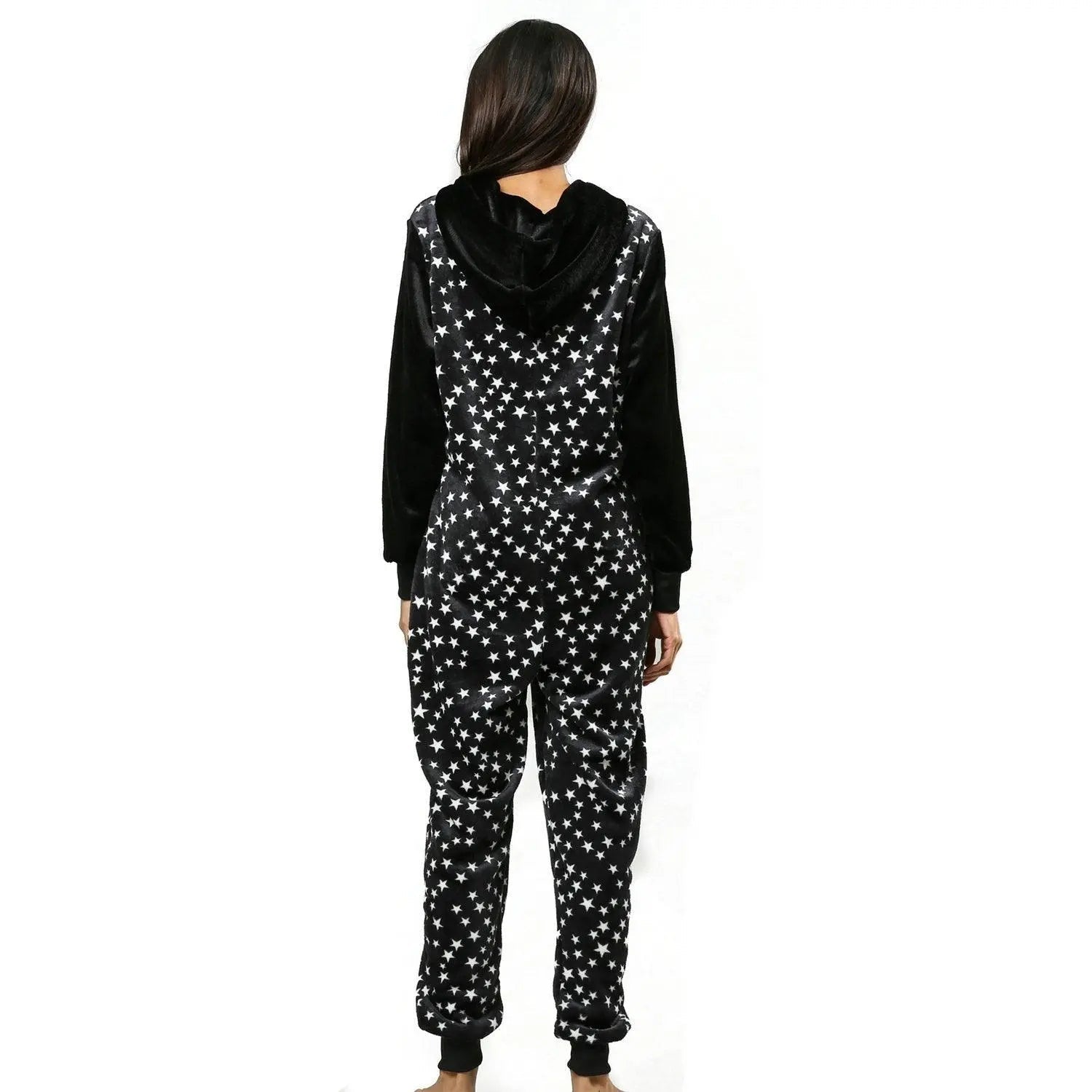 Women Star Print Hoodie Womens jumpsuits onesies Onesies Pajamas Sleepwear - Pajamasbuy