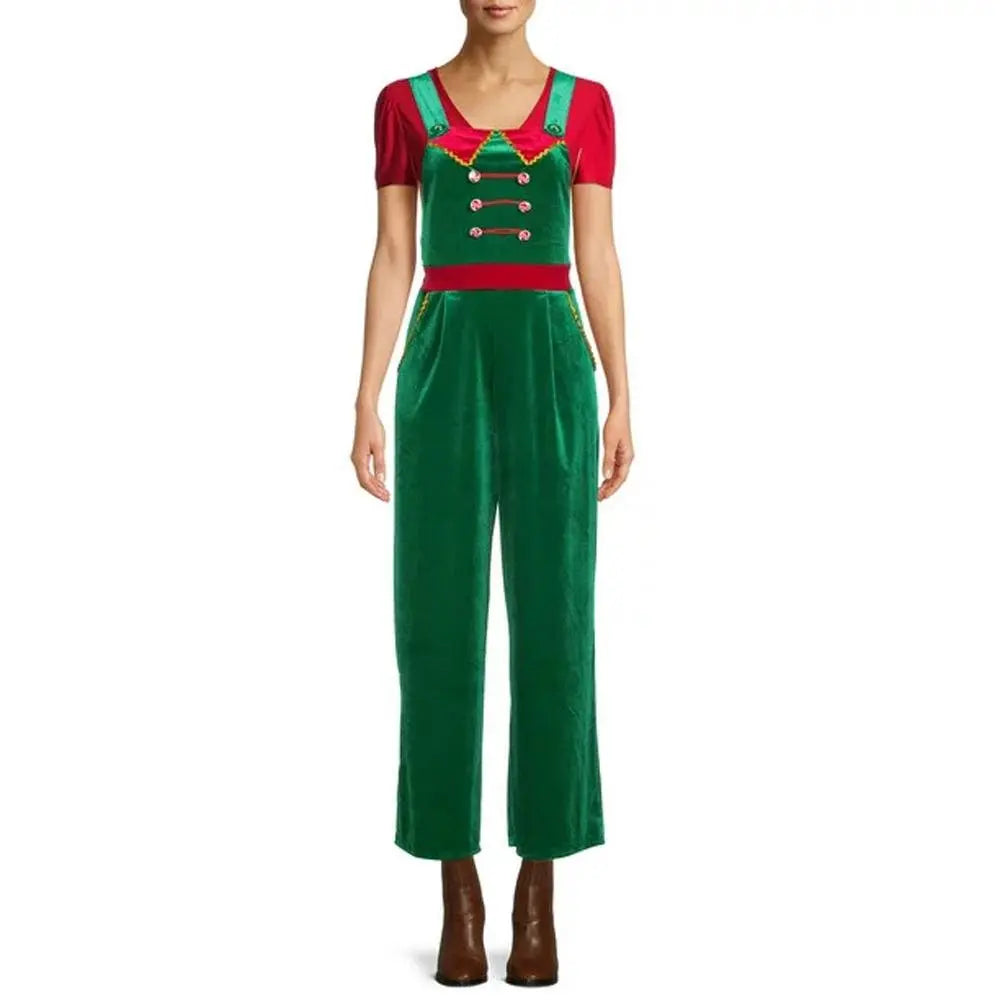 Women's Christmas Print Trousers Overalls Jumpsuit - Pajamasbuy