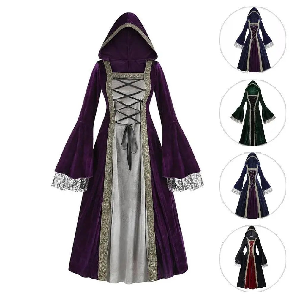 Womens Medieval Renaissance Costume Plus Size Medieval Role Play Dress - Pajamasbuy