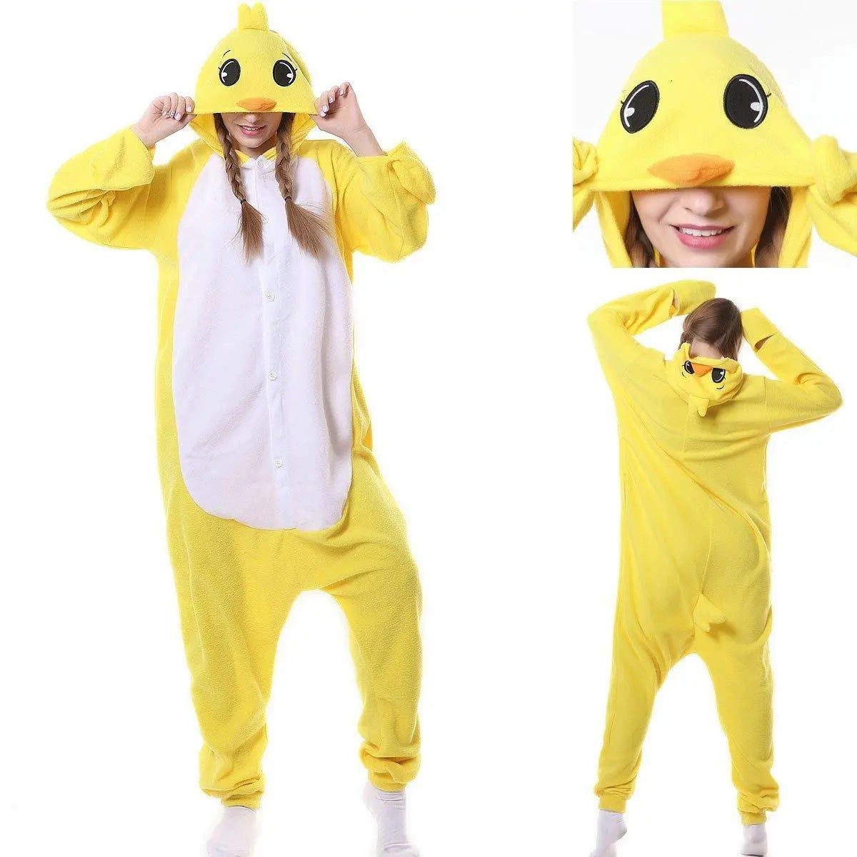 Yellow Chick Adult Animal Onesie Kigurumi Pajama Costume - Pajamasbuy