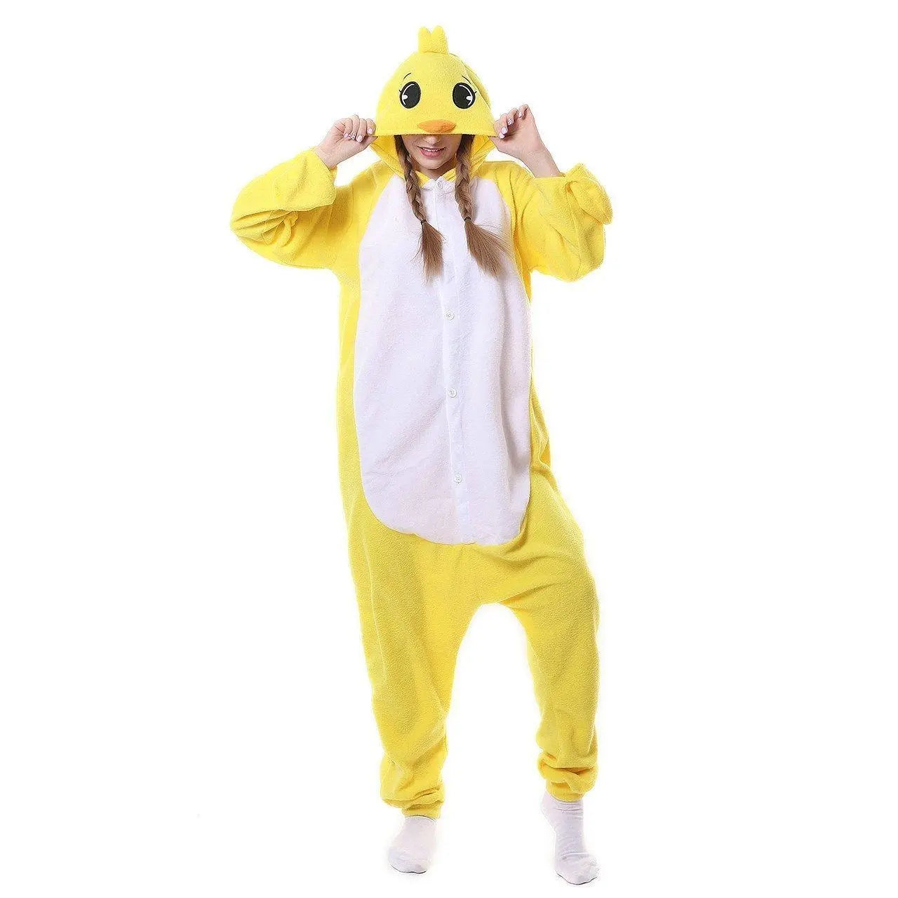 Yellow Chick Adult Animal Onesie Kigurumi Pajama Costume - Pajamasbuy