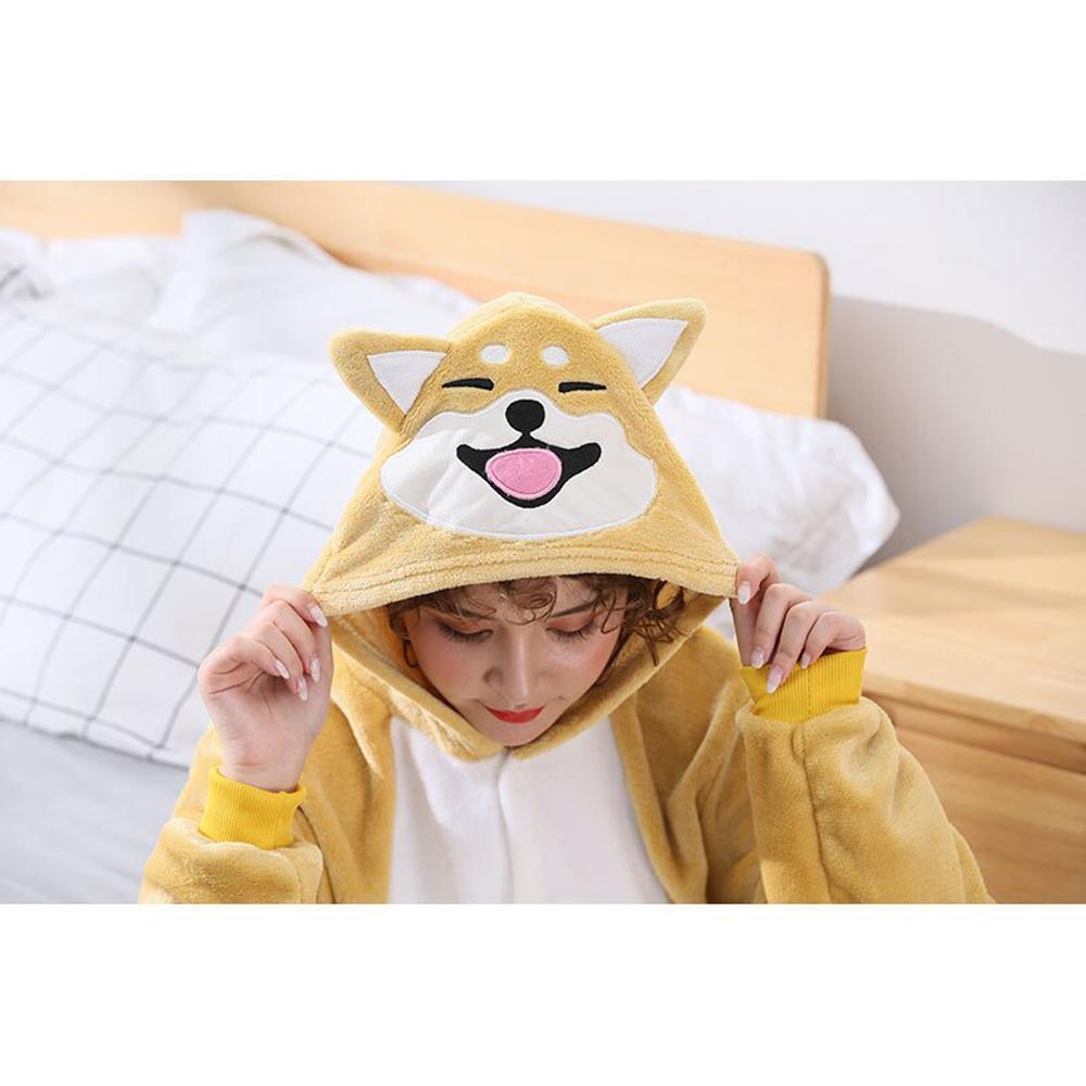 BuyAdult Shiba Inu Dog Kigurumi Animal Onesies Pajamas For Adult Pajamas Costumes Now Cheaper With 3 - 5 Days Ship - PajamasBuy