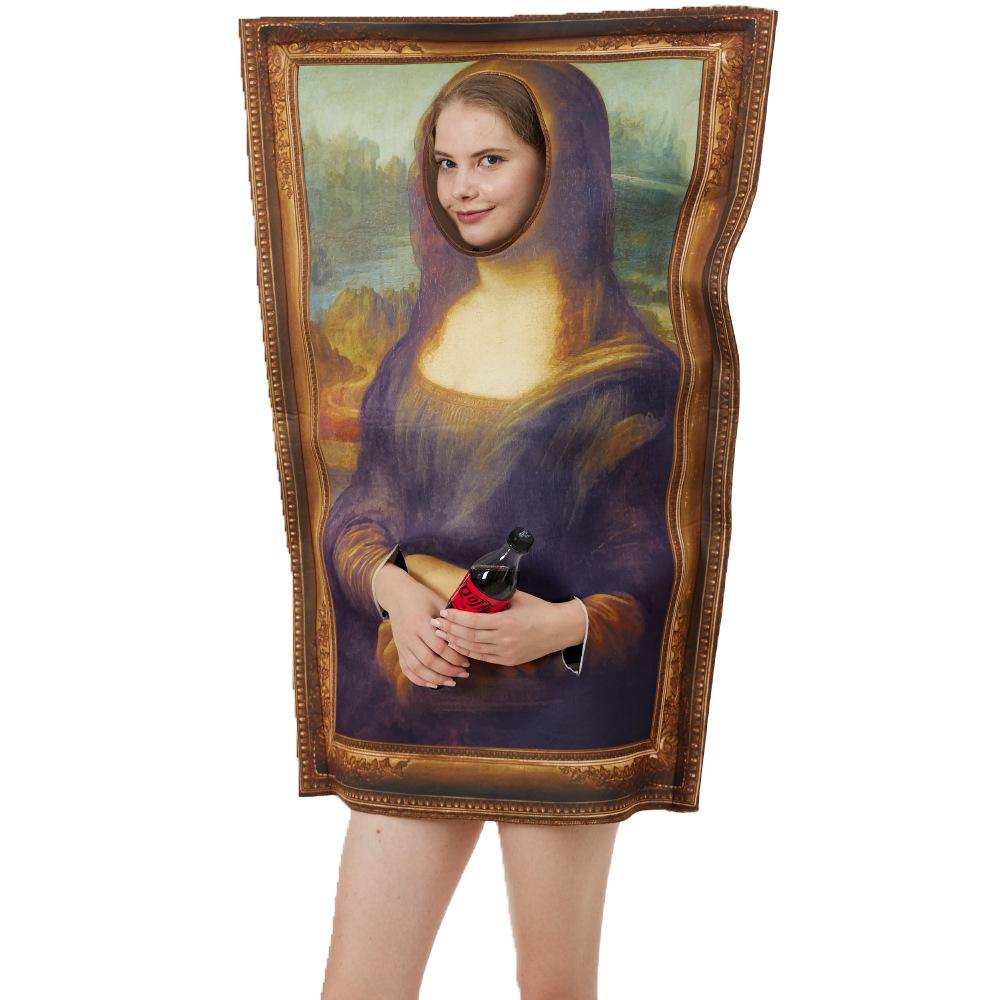 BuyAdult Spoof murals Mona Lisa Funny Novelty Halloween Cosplay Costume Now Cheaper With 3 - 5 Days Ship - PajamasBuy