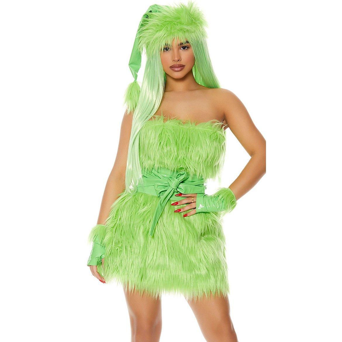 Adult The Grinch Costume Dress with Gloves for Halloween Christmas - Pajamasbuy