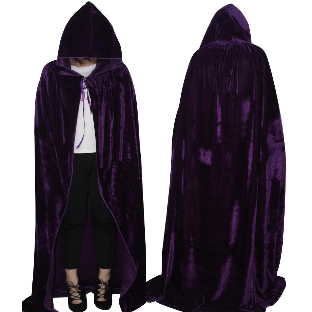 Adult Unisex Hooded Robe Long Cloak Cape Halloween Costume - Pajamasbuy