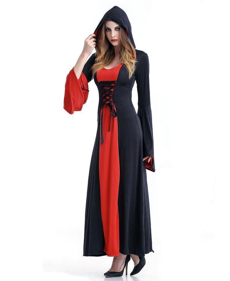 BuyAdult Women Halloween Demon Hooded Witch Costume Partywear Cosplay Now Cheaper With 3 - 5 Days Ship - PajamasBuy