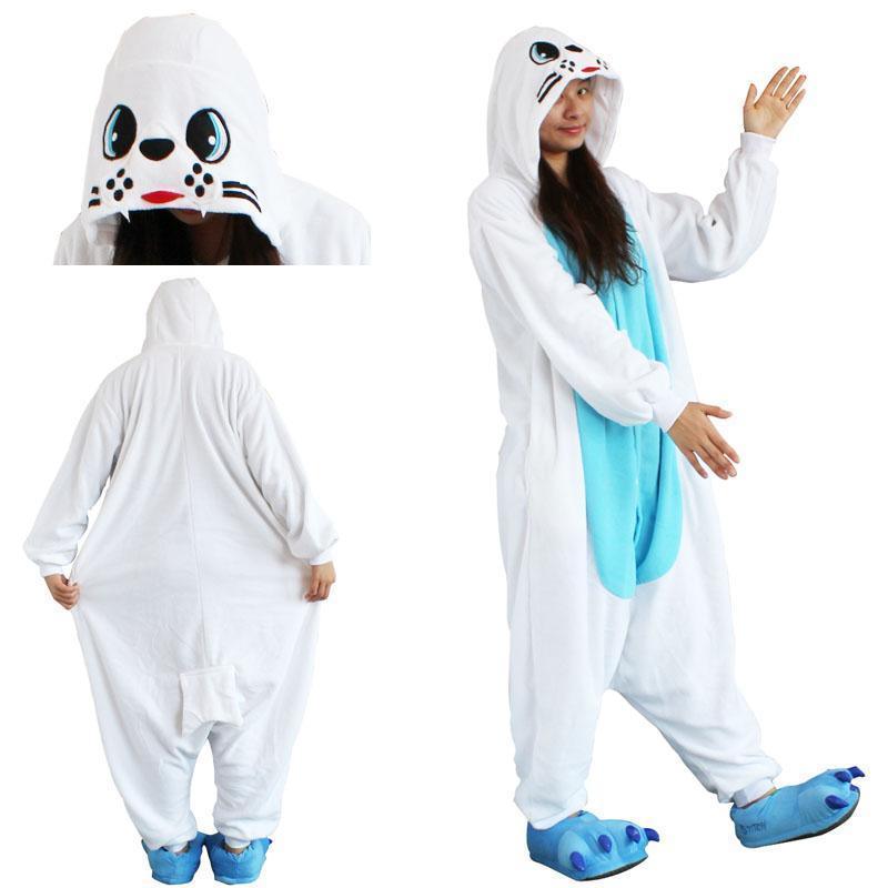 Animal Adult Sea Lion Onesie Kigurumi Hoodie Costume Pajamas - Pajamasbuy