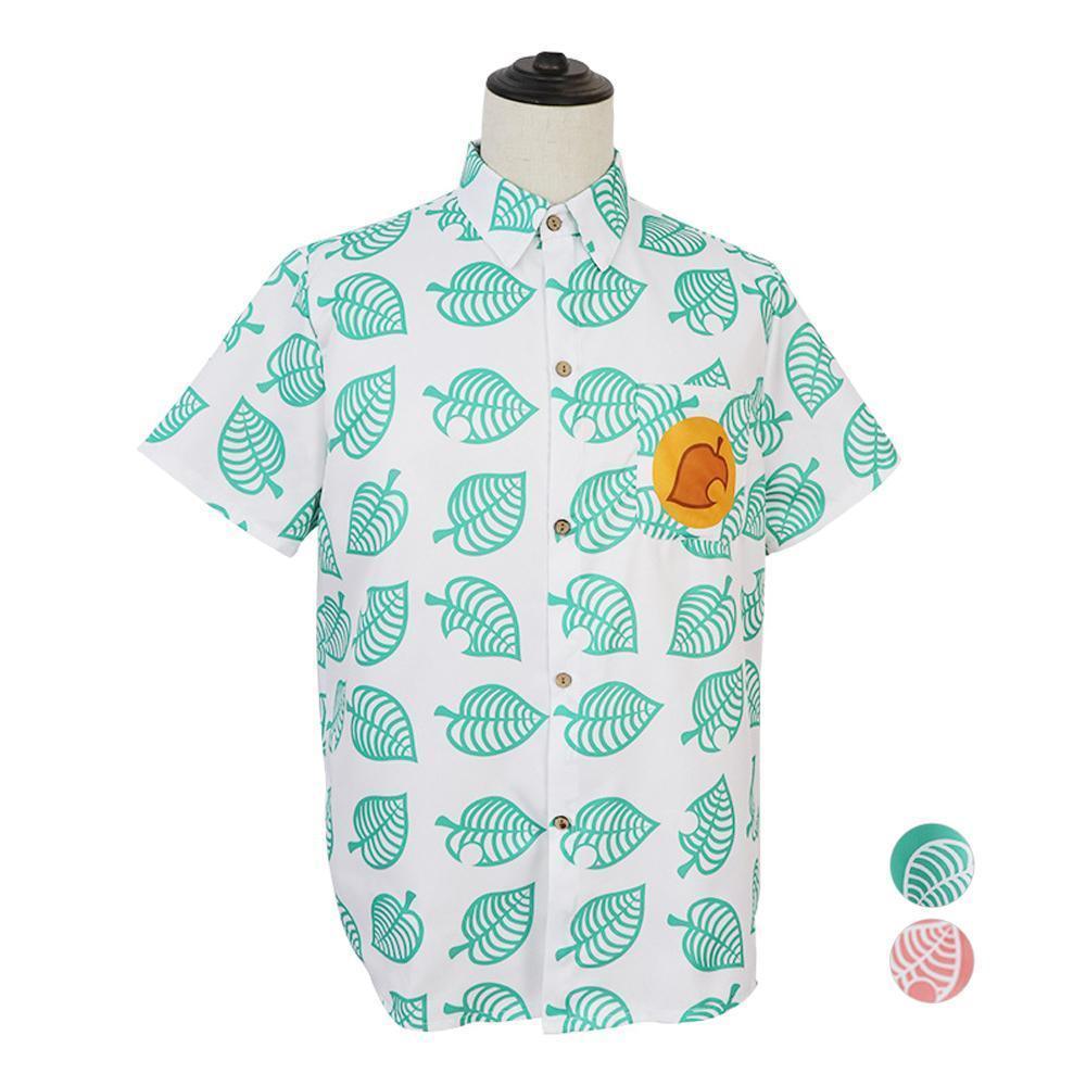 Animal Crossing Button Up Shirt Costume Cosplay Leaf Tee Shirts Top Halloween Outfit Dress Up For Adults - Pajamasbuy