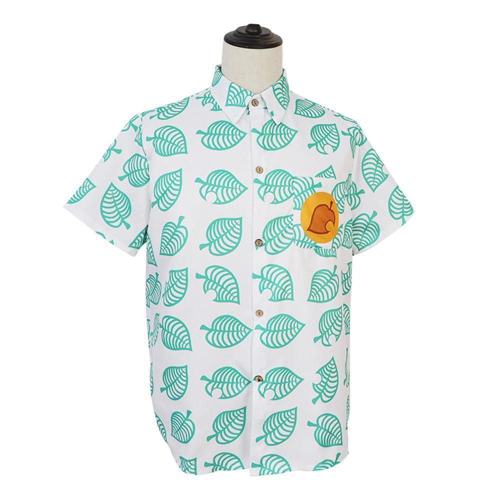 Animal Crossing Button Up Shirt Costume Cosplay Leaf Tee Shirts Top Halloween Outfit Dress Up For Adults - Pajamasbuy