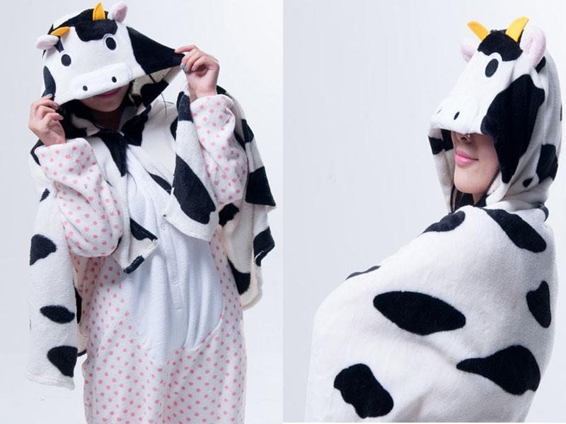 BuyAnimal Cute Kigurumi Cow Cosplay Costume Hoodie Cloak Now Cheaper With 3 - 5 Days Ship - PajamasBuy