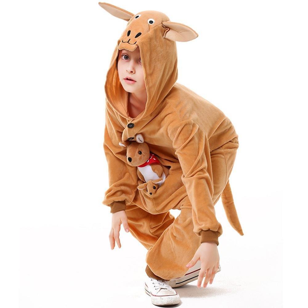 Animal kangaroo kids Kigurumi Pajamas Costume Onesies hooded jumpsuit - Pajamasbuy