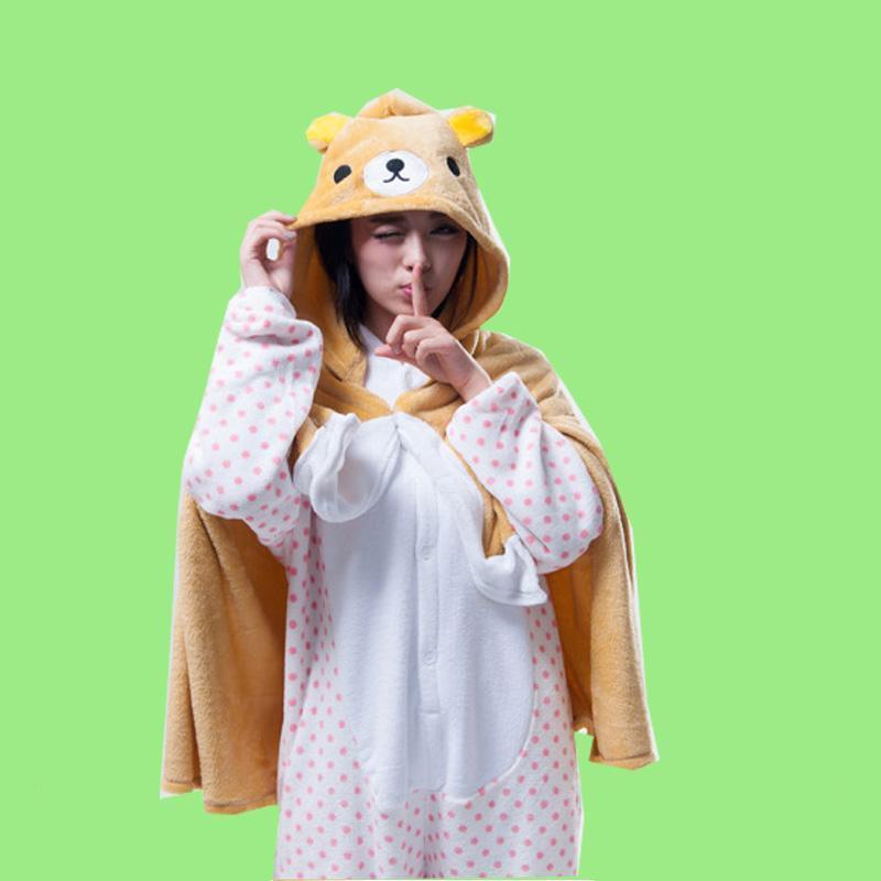 Animal Kigurumi Rilakkuma Cosplay Costume Hoodie Cloak Shawl - Pajamasbuy