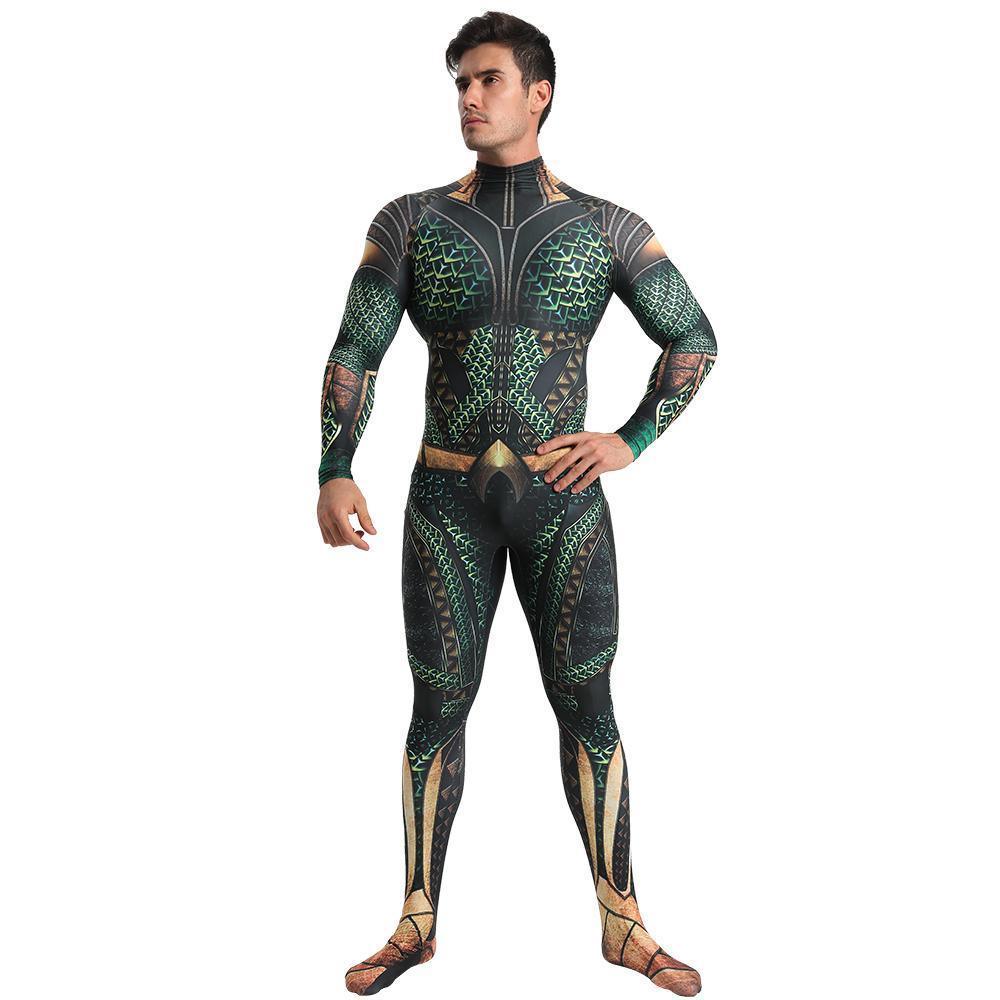 Aquaman Arthur Cosplay Zentai Jumpsuit Halloween Fancy Cosplay Costume - Pajamasbuy