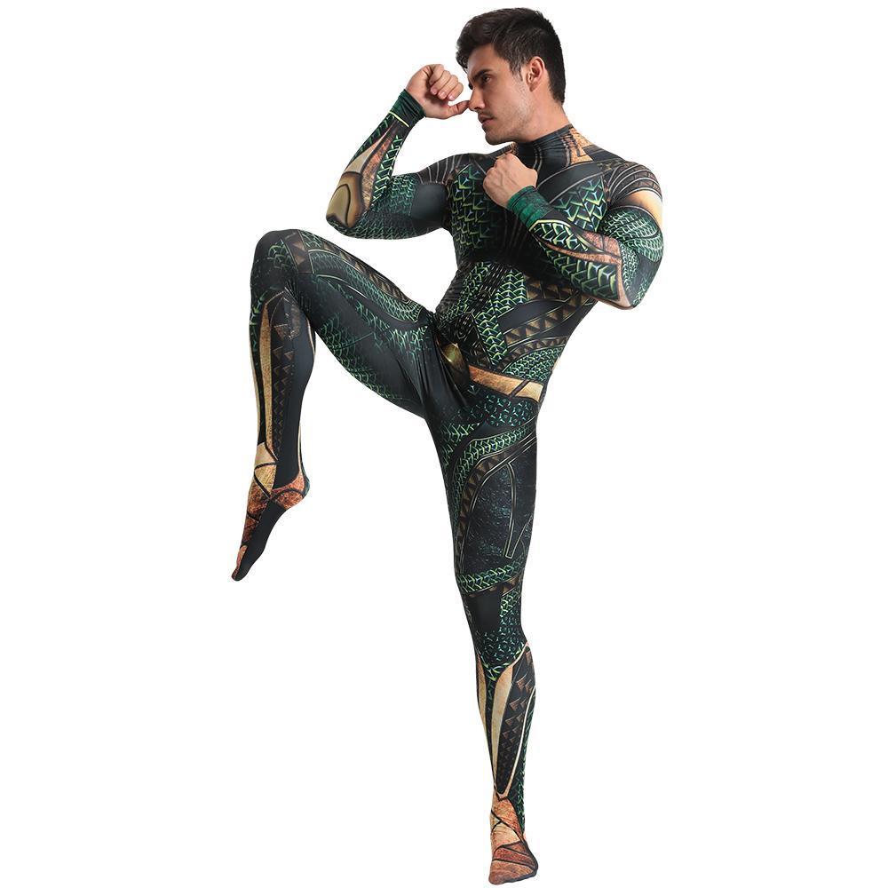 BuyAquaman Arthur Cosplay Zentai Jumpsuit Halloween Fancy Cosplay Costume Now Cheaper With 3 - 5 Days Ship - PajamasBuy