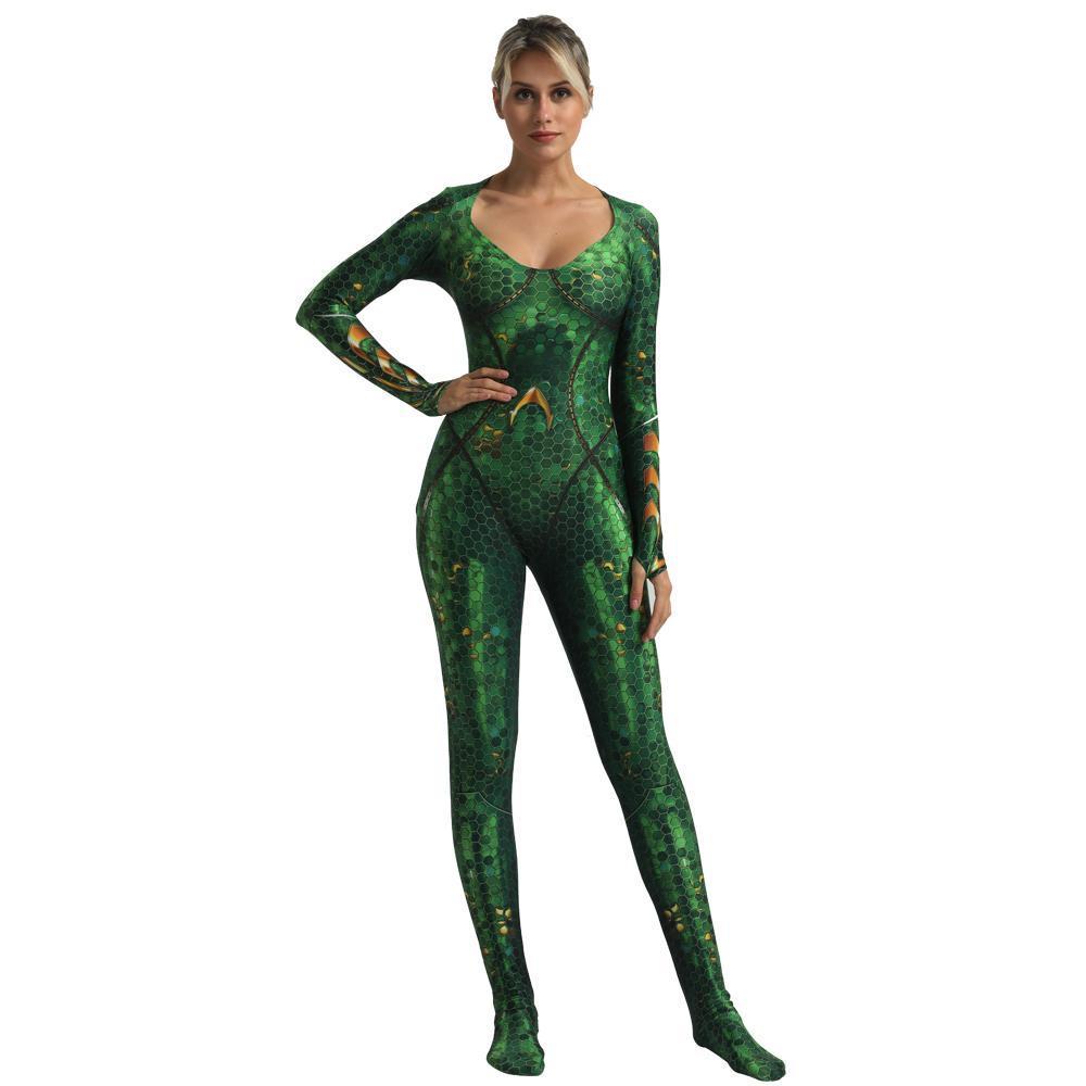 BuyAquaman Wife Mera Cosplay Costume Zentai Bodysuit for Halloween Party Now Cheaper With 3 - 5 Days Ship - PajamasBuy