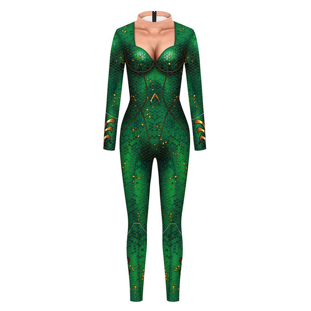 BuyAtlanna Queen Aquaman Cosplay Costume Jumpsuit Halloween Sequined Catsuit Party Zentai Now Cheaper With 3 - 5 Days Ship - PajamasBuy