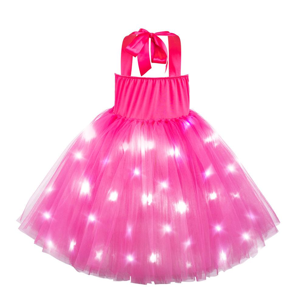 BuyBarbie Movie Margot Barbie Pink Glow Tutu Dress Halloween Outfits Cosplay Costume Kids Now Cheaper With 3 - 5 Days Ship - PajamasBuy