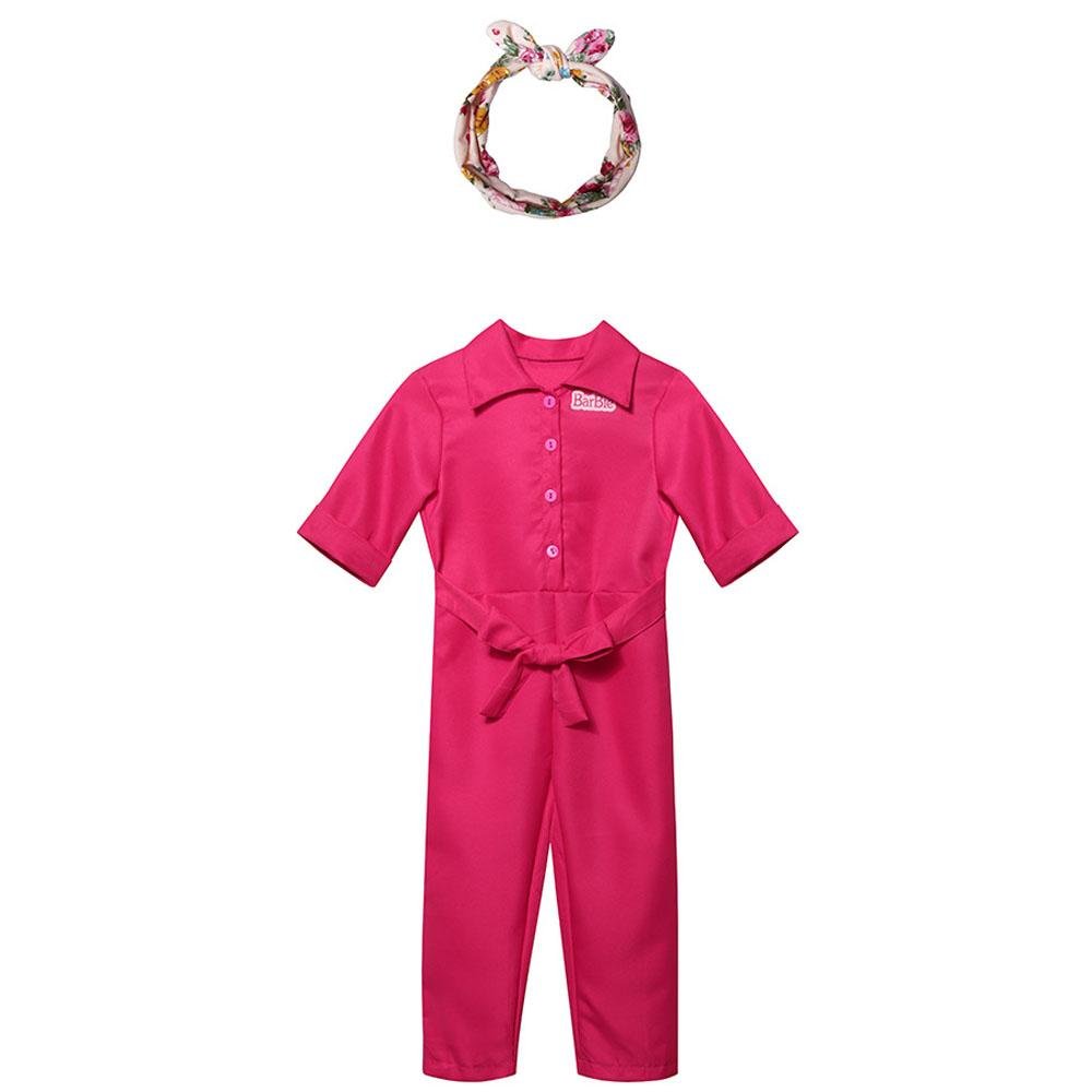 BuyBarbie Movie Margot Barbie Pink Jumpsuit Kids Outfits Cosplay Costume Now Cheaper With 3 - 5 Days Ship - PajamasBuy