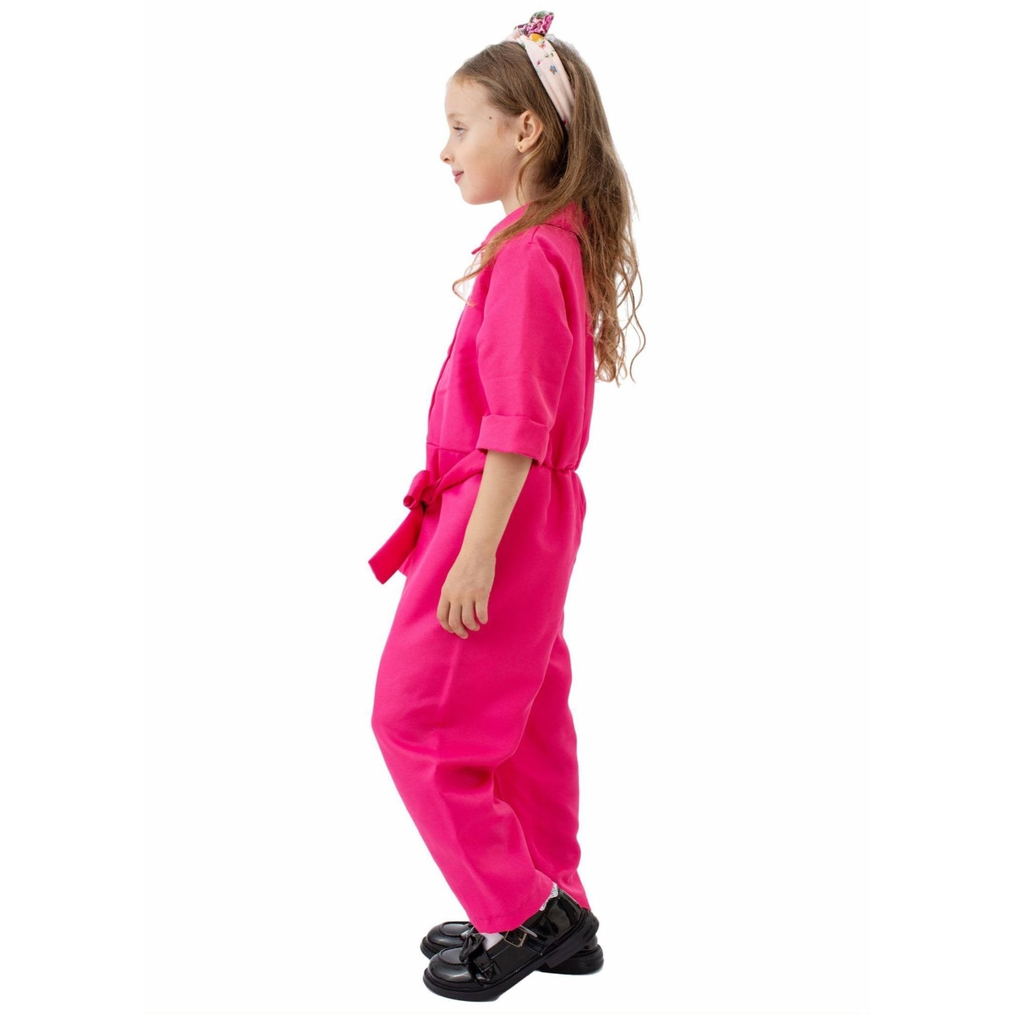 BuyBarbie Movie Margot Barbie Pink Jumpsuit Kids Outfits Cosplay Costume Now Cheaper With 3 - 5 Days Ship - PajamasBuy