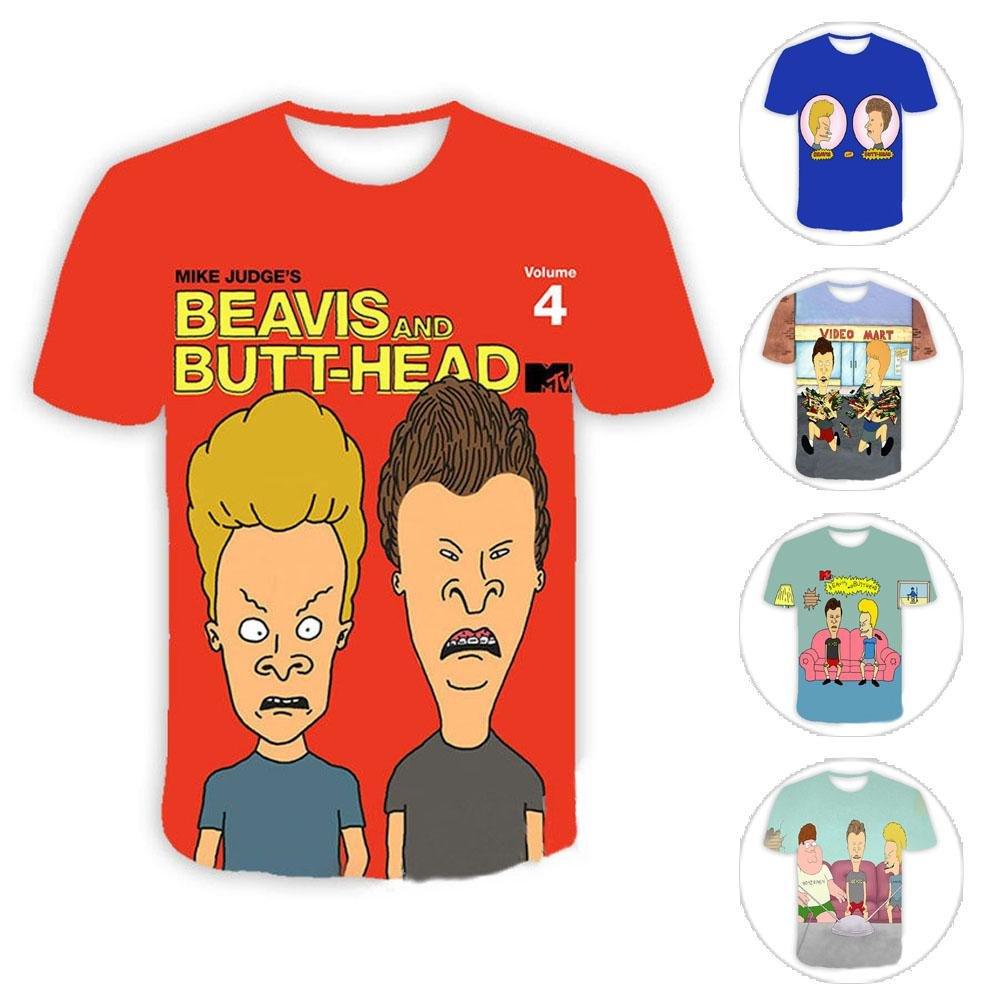 Beavis and butthead costumes round neck short sleeve men's 3D T-shirt - Pajamasbuy