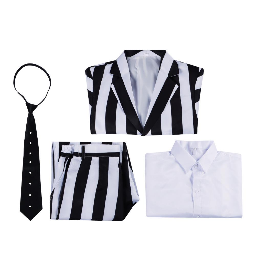 BuyBeetlejuice Adam Maitland Black And White Stripes Cosplay Costume Party Carnival Suit Now Cheaper With 3 - 5 Days Ship - PajamasBuy