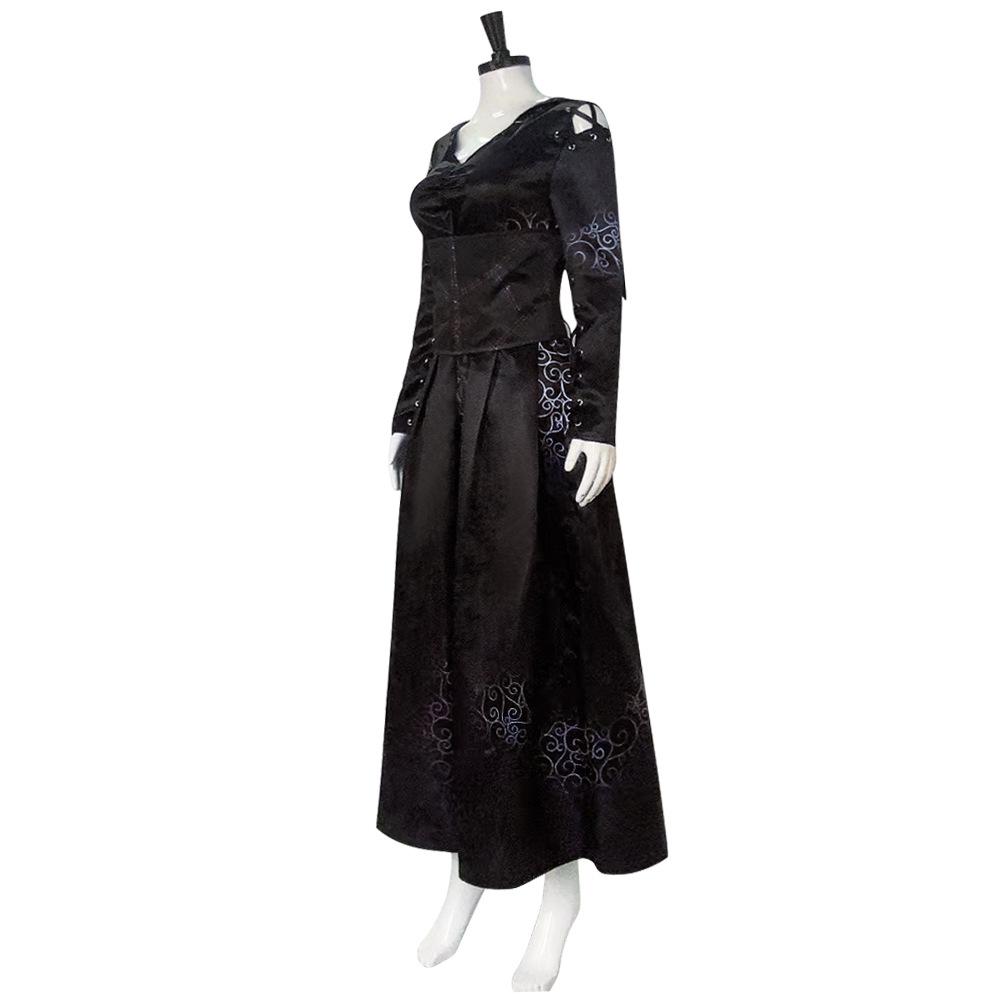 BuyBellatrix Lestrange Satin Dress Halloween Cosplay Costume Now Cheaper With 3 - 5 Days Ship - PajamasBuy