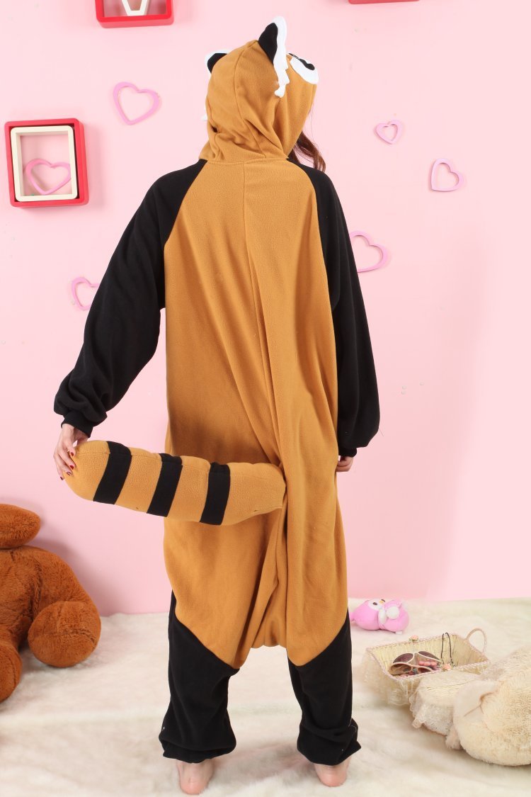 BuyBlack Racoon Onesies Hoodie Kigurumi Costume Pajamas Now Cheaper With 3 - 5 Days Ship - PajamasBuy