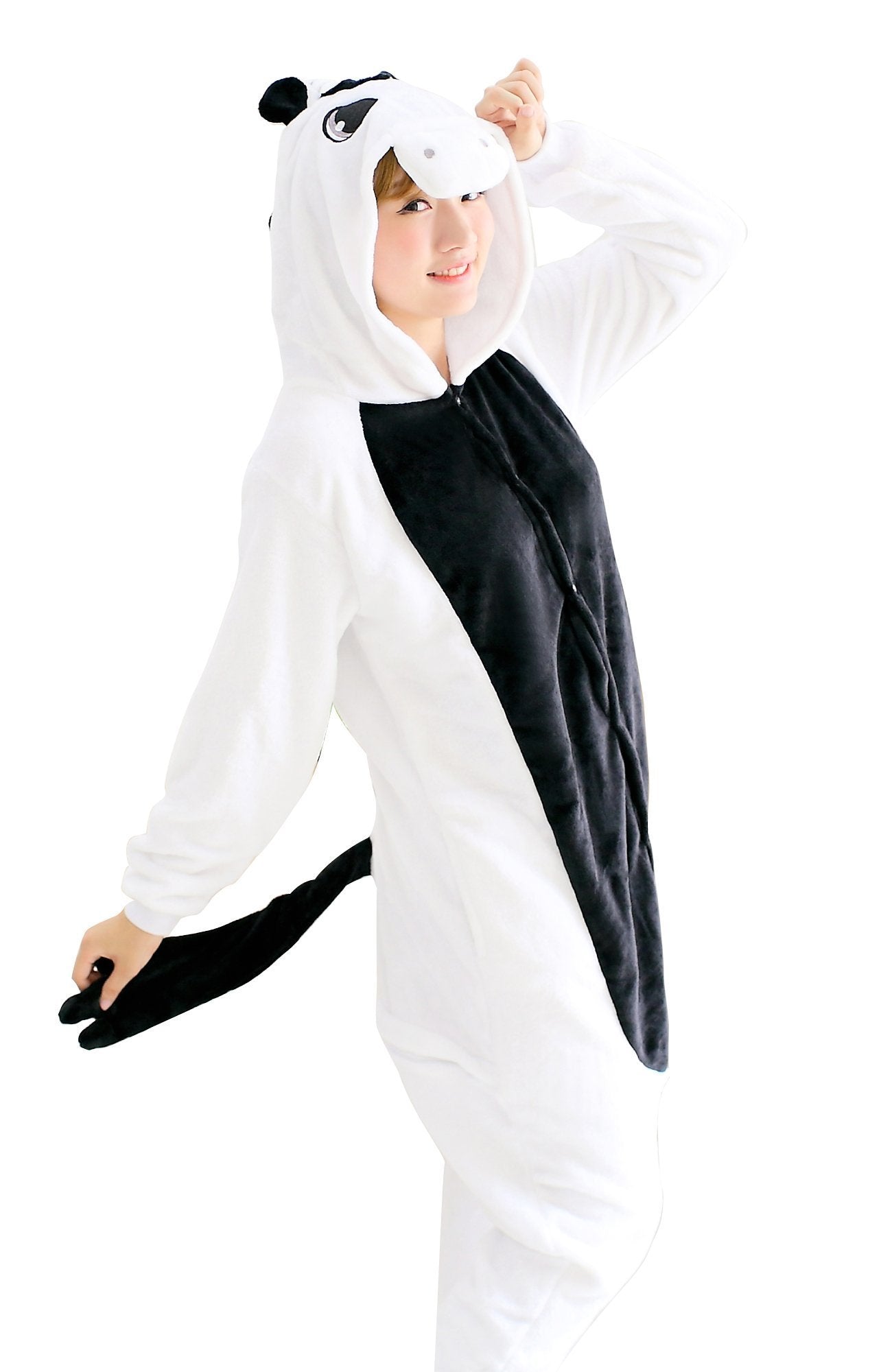 BuyBlack White Unicorn Pegasus Kigurumi Onesies Hoodie Costume Pajamas Now Cheaper With 3 - 5 Days Ship - PajamasBuy