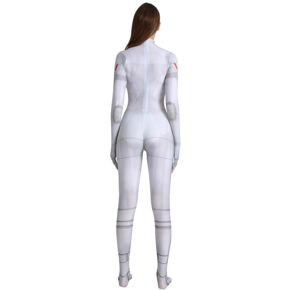 Black Widow White Cosplay Costume Zentai Bodysuit for Halloween Party - Pajamasbuy