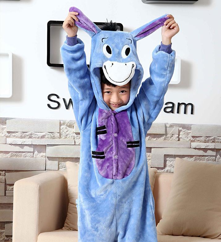 BuyBlue Eeyore Donkey Kid Kigurumi Onesies Pajamas gift Costume Now Cheaper With 3 - 5 Days Ship - PajamasBuy