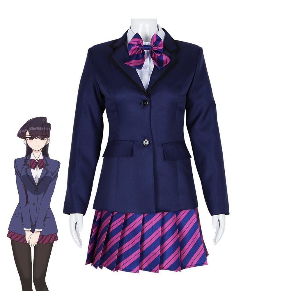 Can't Communicate Uniform Dress Cosplay Costume Skirt Outfit Anime Halloween Shirt Coat with Tie for Women - Pajamasbuy