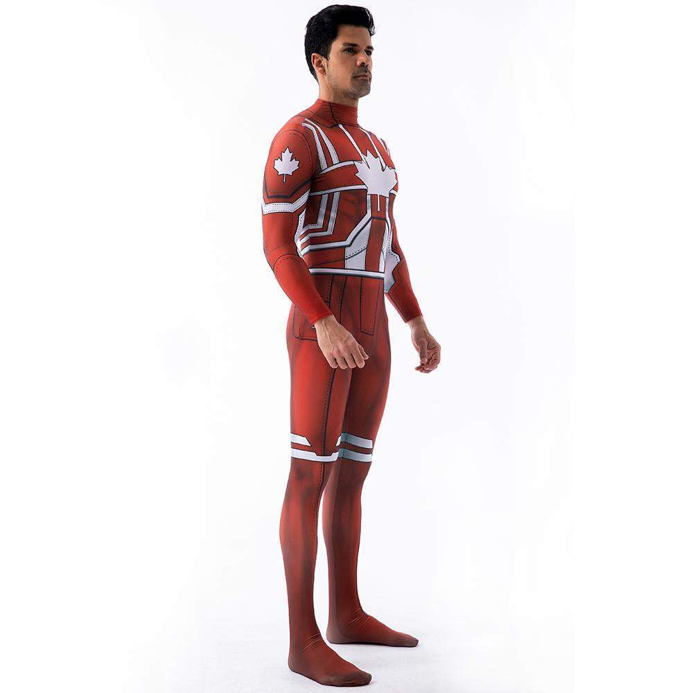 BuyCaptain Canuck Cosplay Costumes Jumpsuit Superhero Halloween Tights Zentai For Adult Kids Now Cheaper With 3 - 5 Days Ship - PajamasBuy