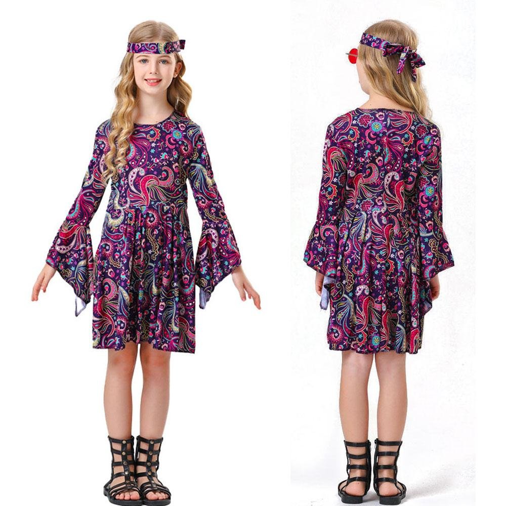 BuyChildren's 70s Retro Disco Hippie Fancy Dress Costumes Country Singer Cosplay Now Cheaper With 3 - 5 Days Ship - PajamasBuy