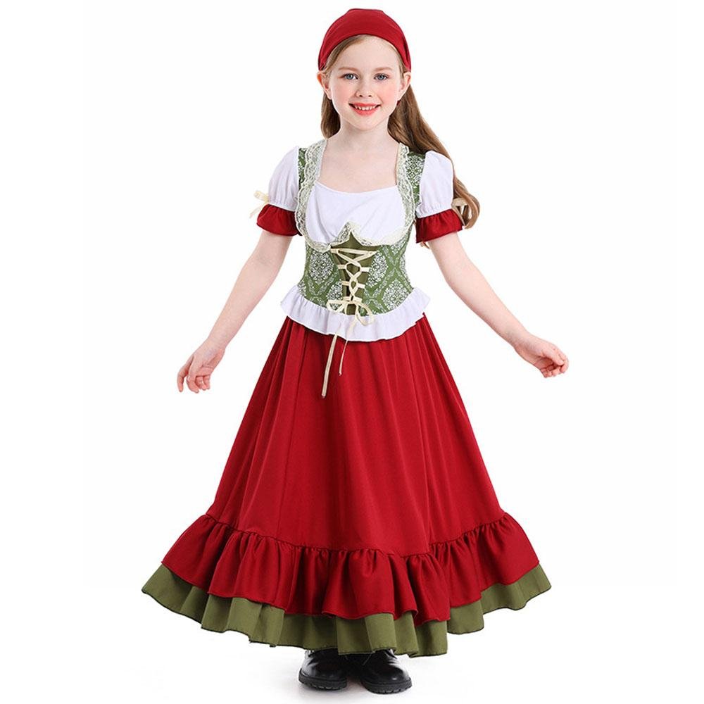 BuyChildren's Farm Oktoberfest Halloween Costume Wine Red Dance Skirt Outfit Now Cheaper With 3 - 5 Days Ship - PajamasBuy