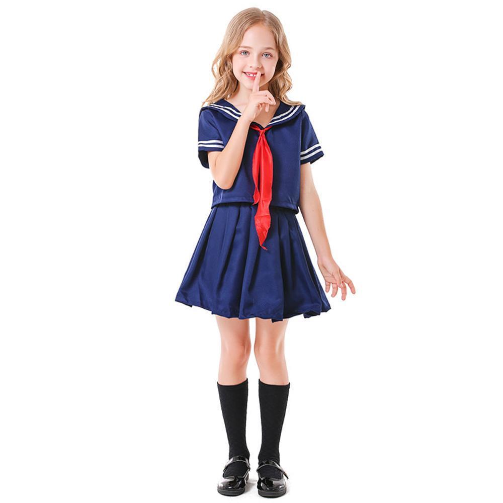 Children's Japanese anime style JK dark blue sailor costume - Pajamasbuy