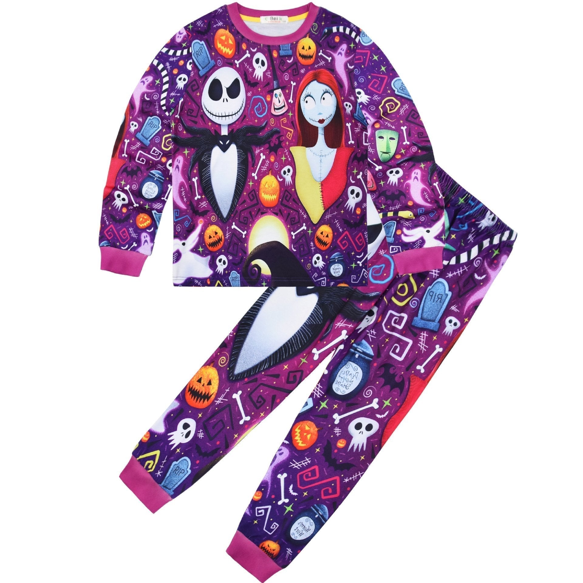 BuyChristmas Pajamas Jack Sally Printed Long Sleeve Set Big Kids Now Cheaper With 3 - 5 Days Ship - PajamasBuy