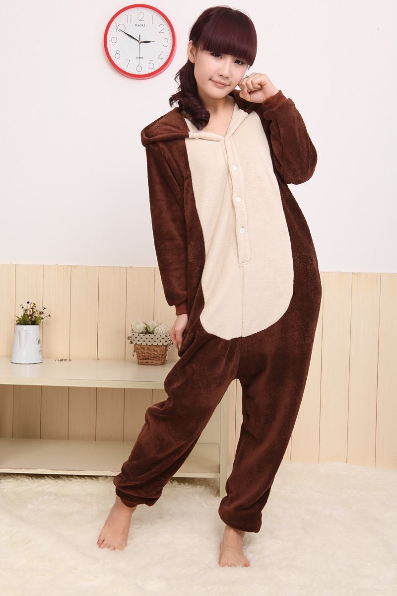 BuyCoffee Squirrel Animal Onesie Hoodie Kigurumi Costume Pajamas Now Cheaper With 3 - 5 Days Ship - PajamasBuy