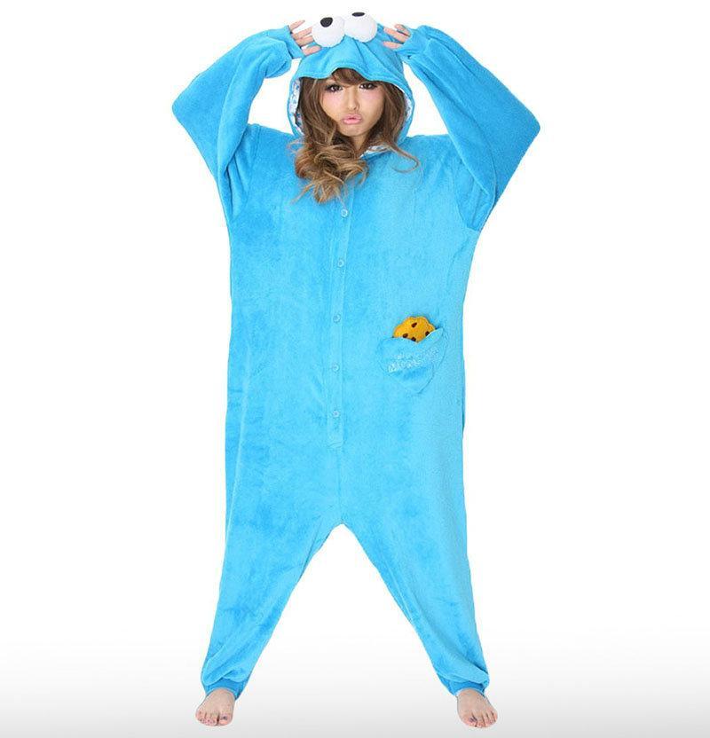 BuyCookie Monster Onesies Pajamas Adult Kigurumi Animal Costume Now Cheaper With 3 - 5 Days Ship - PajamasBuy