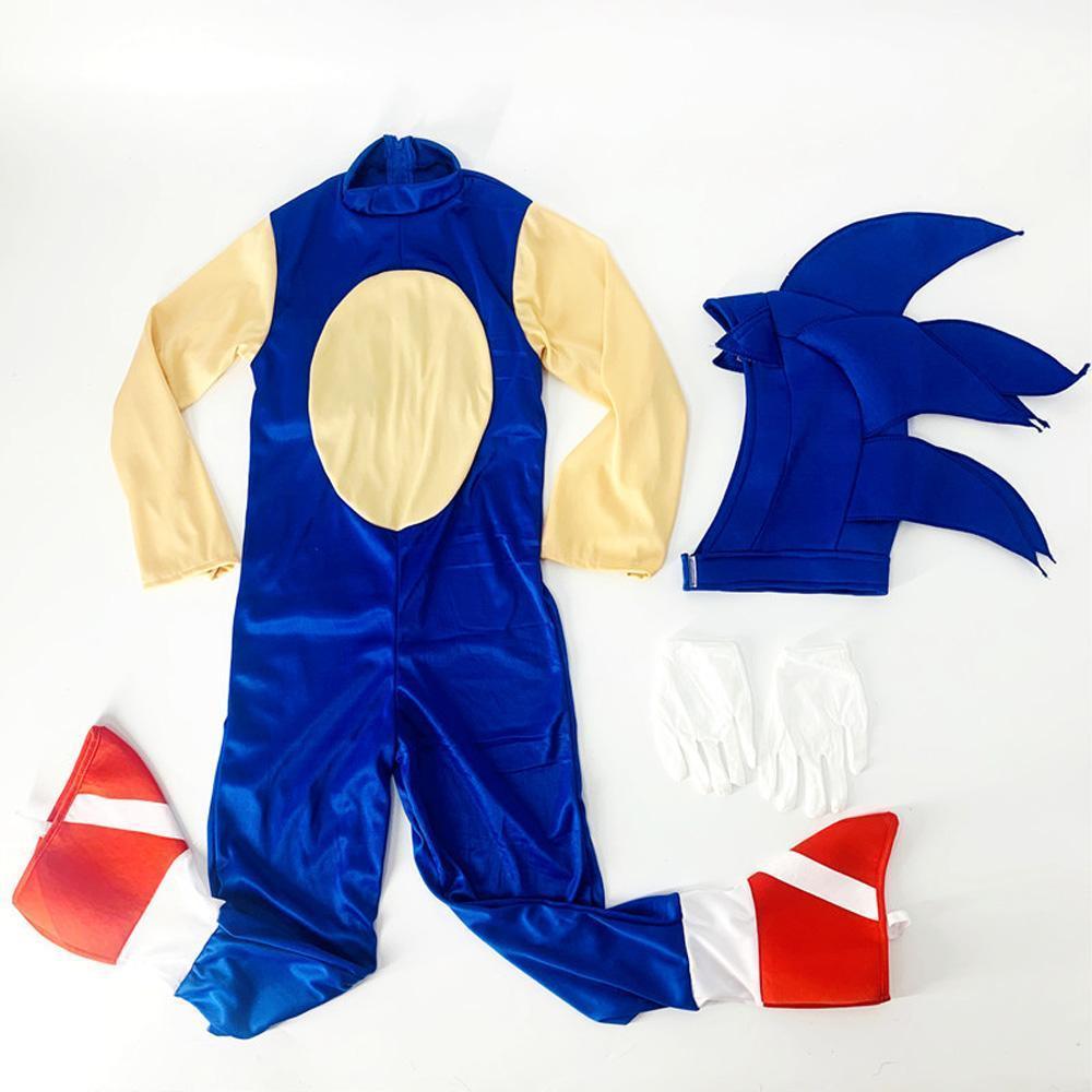 Deluxe Sonic The Hedgehog Costume Girl Game Character Cosplay Halloween Costume for Kids - Pajamasbuy