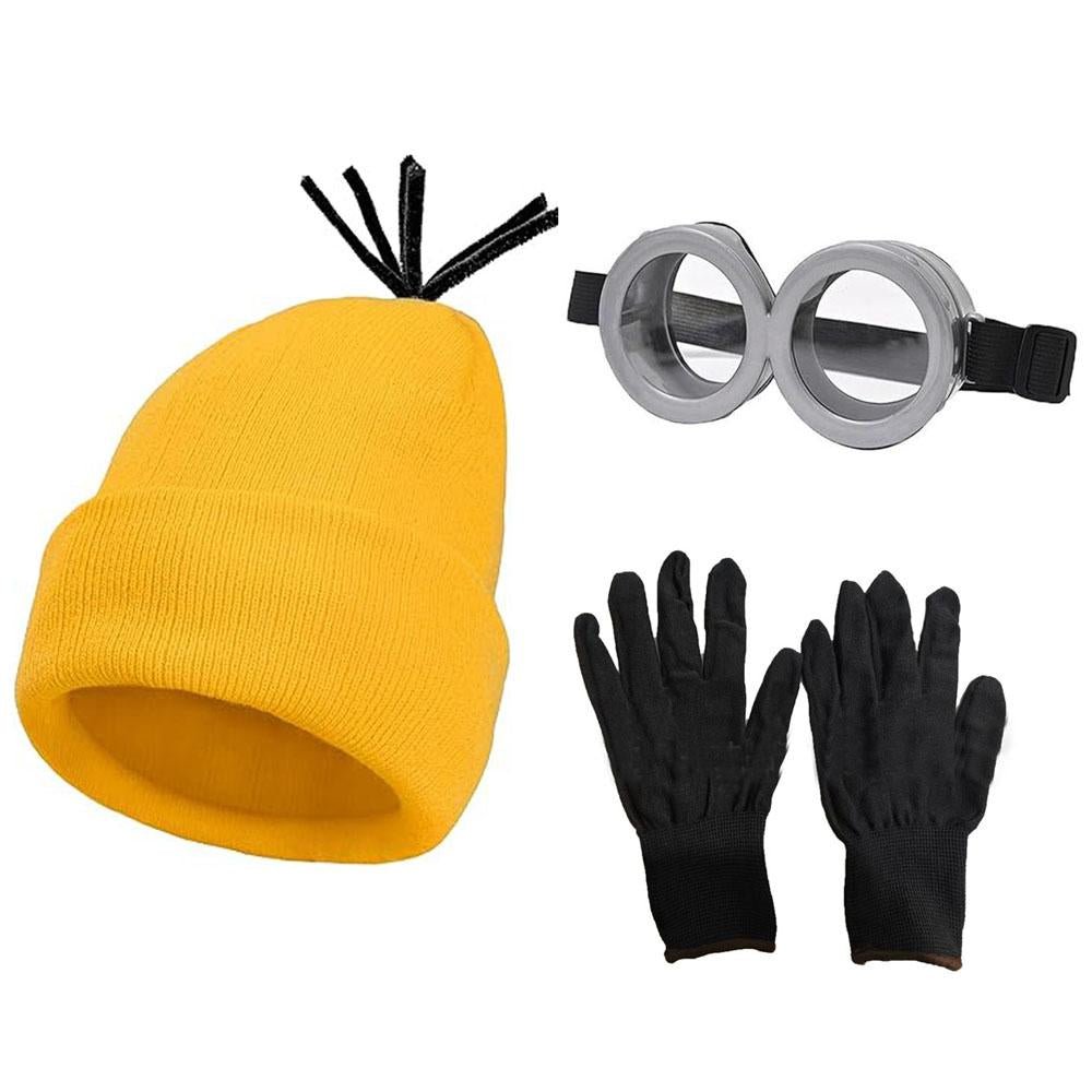 BuyDespicable Me Minions Hat knitted hat gloves glasses set costume props cosplay Now Cheaper With 3 - 5 Days Ship - PajamasBuy