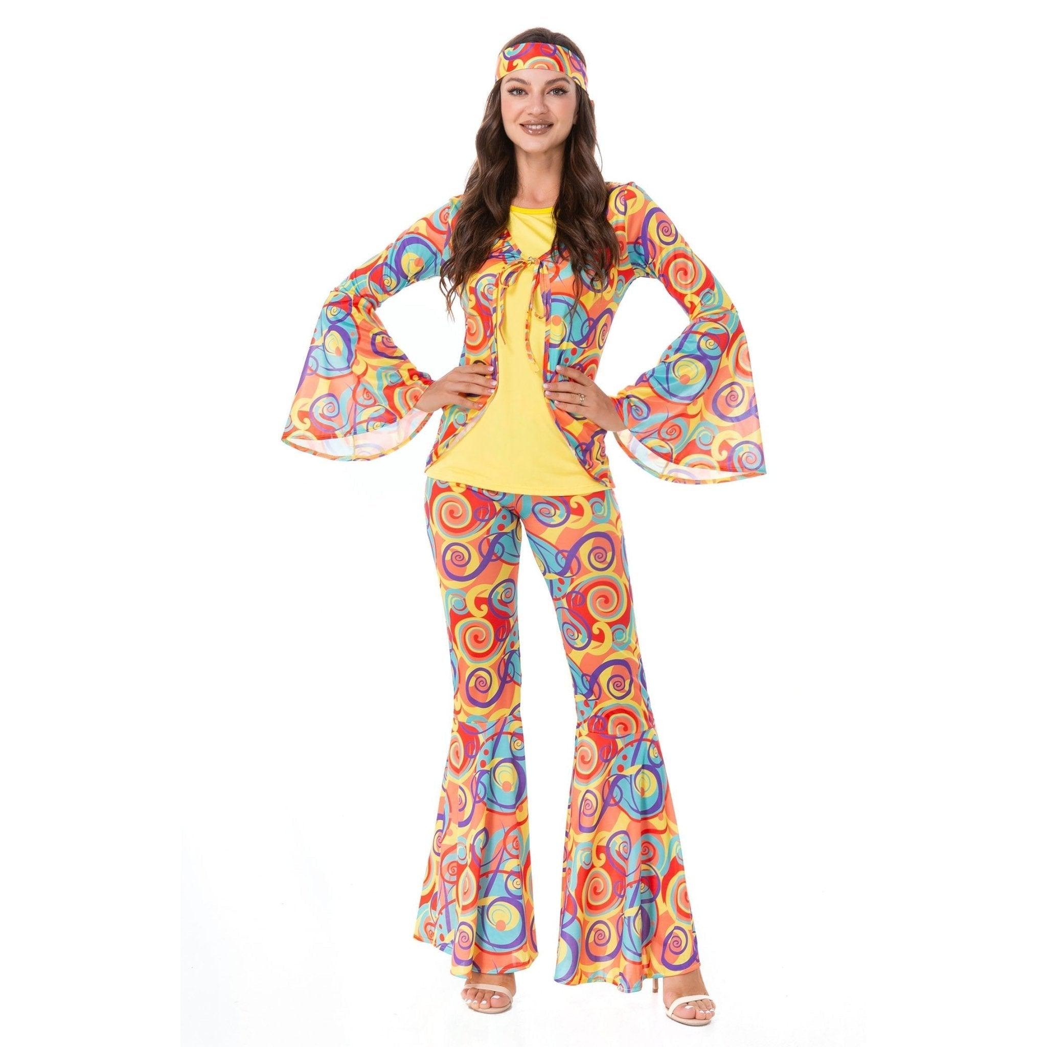 Disco 70s Fancy Dress Retro hip - hop hippie Couple Stage Costumes Halloween - Pajamasbuy