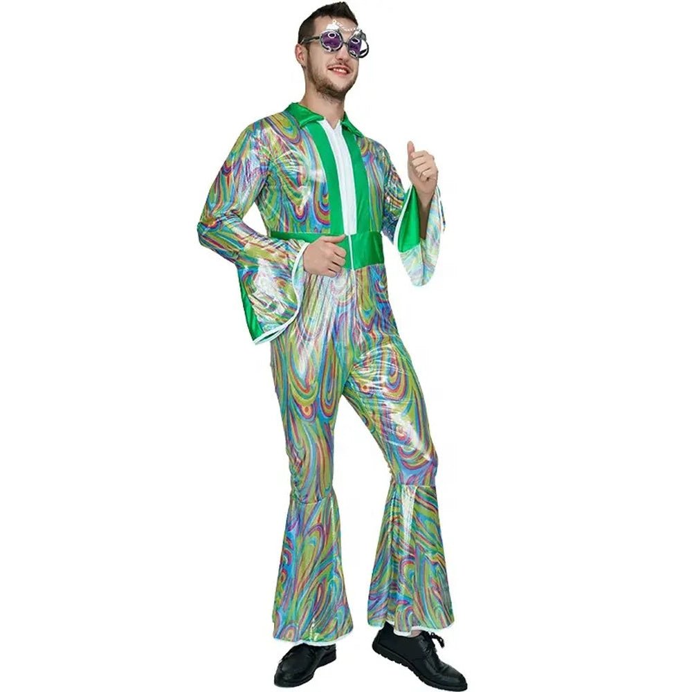 BuyDisco Men Adult 70s Flare Sleeve Funny Halloween Costume Fancy Dress Now Cheaper With 3 - 5 Days Ship - PajamasBuy