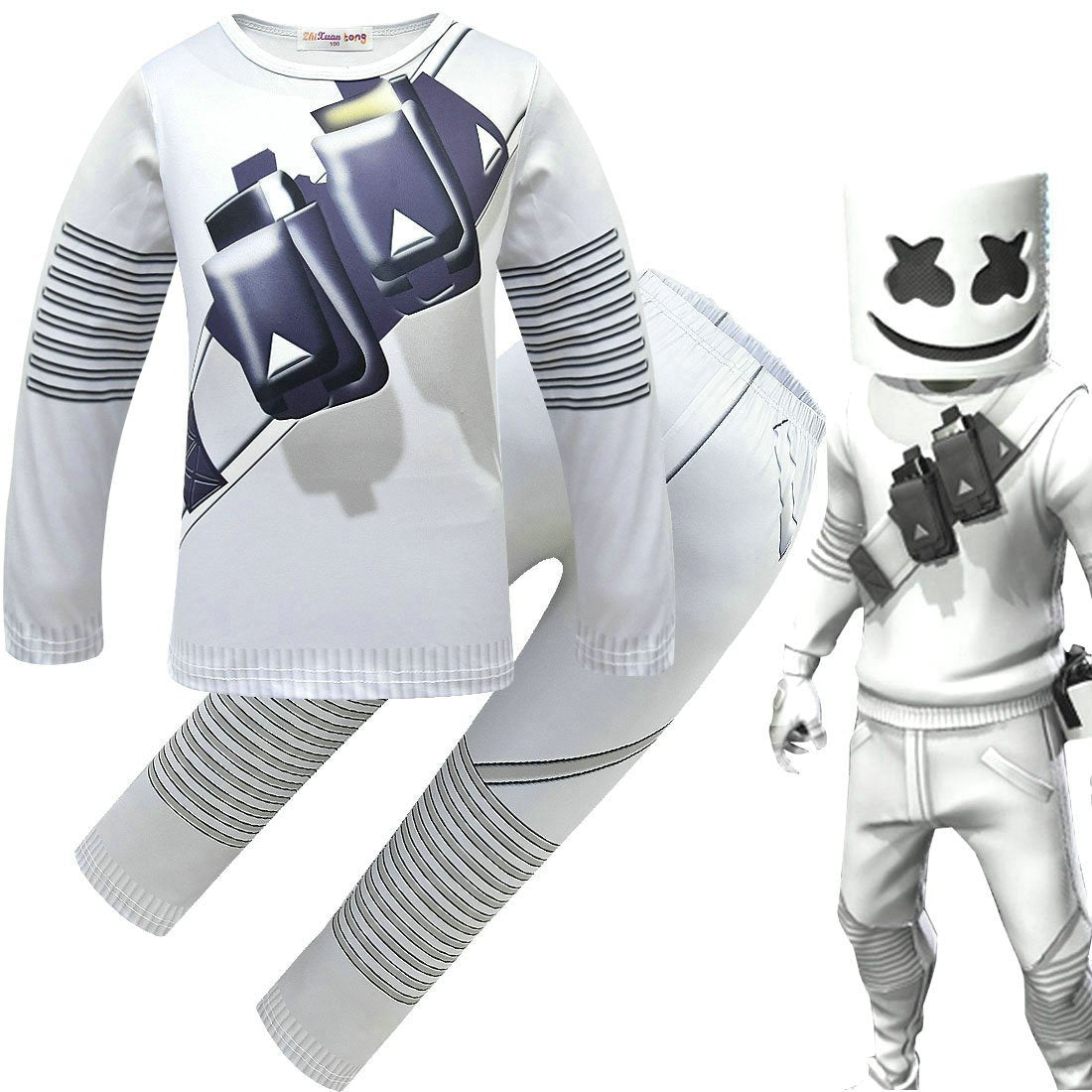 BuyDJ Marshmello Chris Comstock Costume Top Pants Mask for Kid Now Cheaper With 3 - 5 Days Ship - PajamasBuy